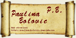 Paulina Bolović vizit kartica